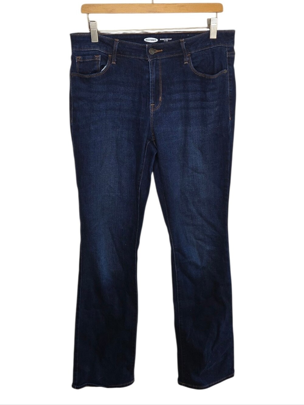 Old Navy Dark Wash Mid Rise Kicker Boot Cut Jeans Size 10 Long